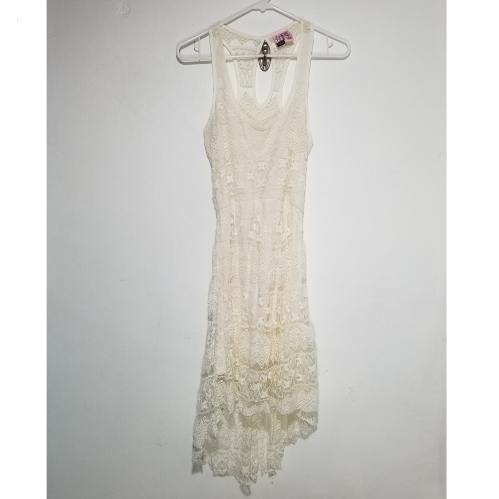 Asymetrical Cream Midi Dress